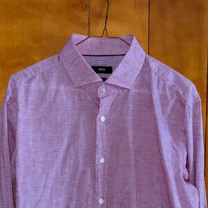 Boss Men's Light Purple Dress Shirt